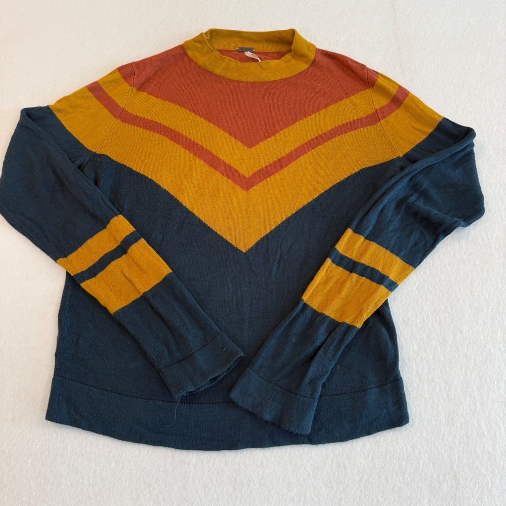 Free People Chevron Striped Sweater Women XS Multicolor